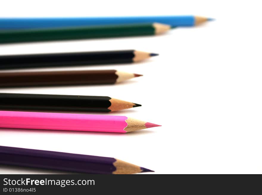 Colorful wooden pencils close up in studio. Colorful wooden pencils close up in studio