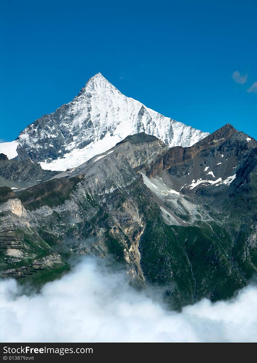 Weisshorn in Alps Mountains