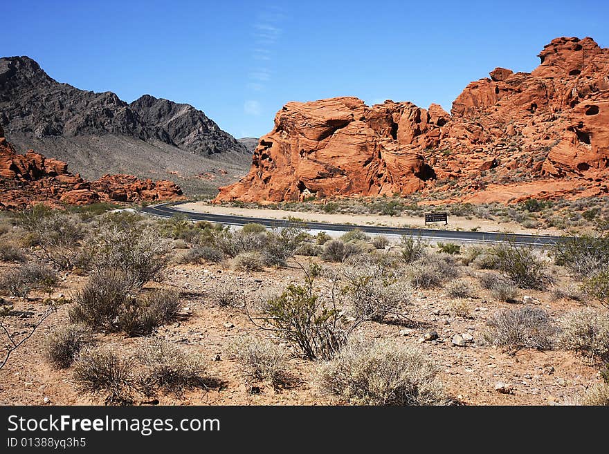 Road through Valley of Fire, Nevada