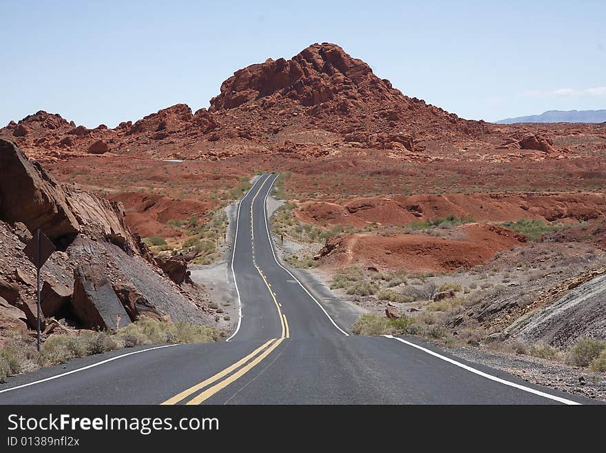 Road through Valley of Fire, Nevada