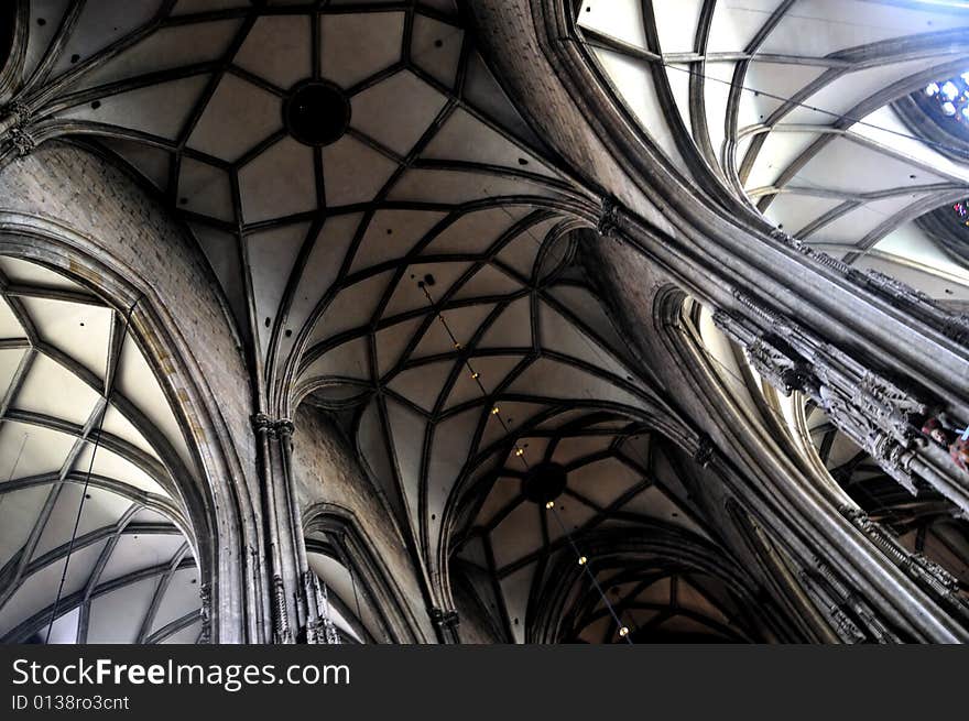 A view inside a beautiful catholic church. A view inside a beautiful catholic church