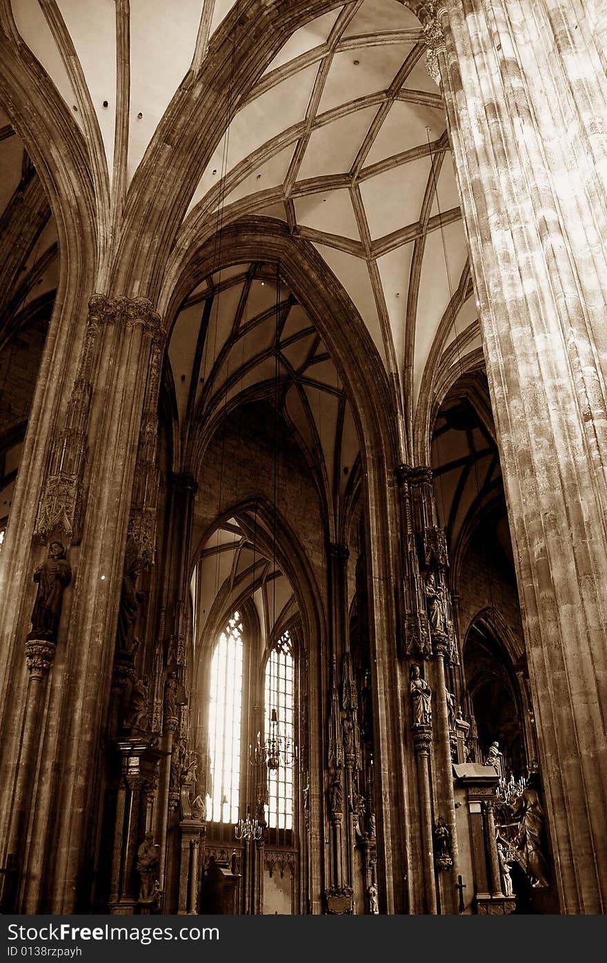 A view inside a beautiful catholic church. A view inside a beautiful catholic church