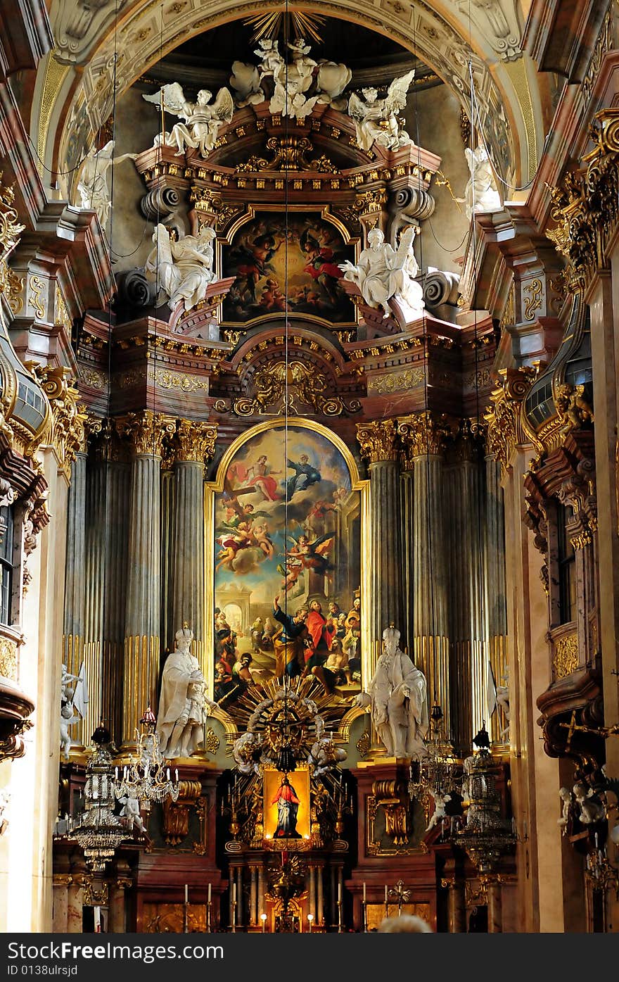 A view inside a beautiful catholic church. A view inside a beautiful catholic church