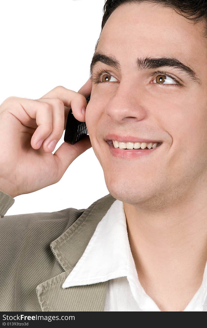 Young Adult Talking On Cell Phone