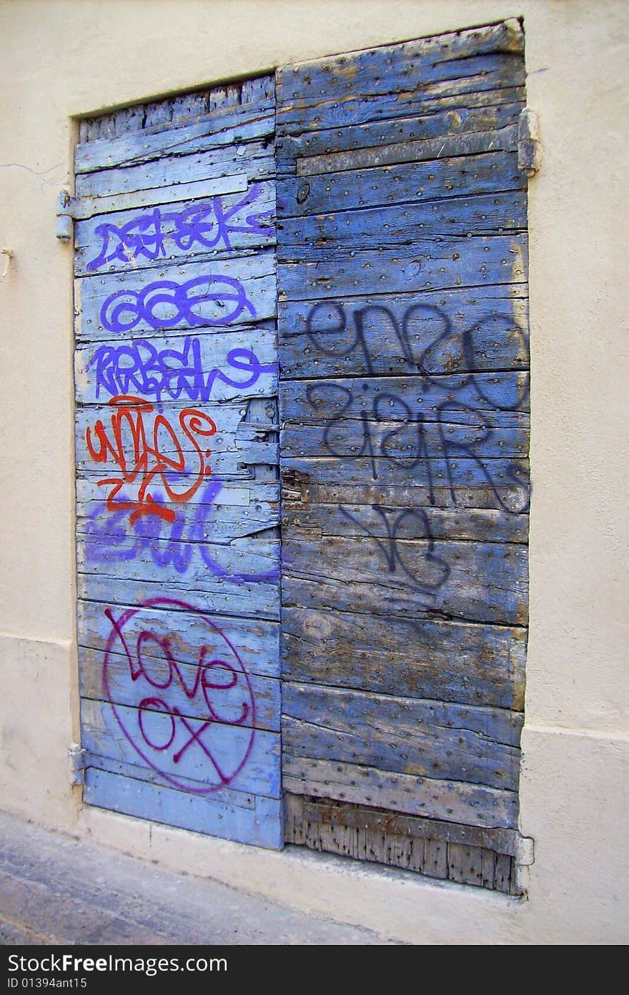 Image of graffiti on the entrance of a house in the south of France. Image of graffiti on the entrance of a house in the south of France