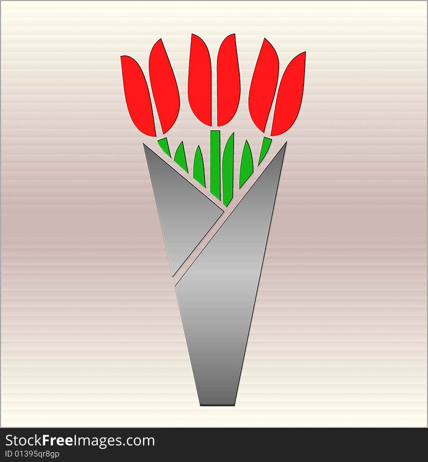 Illustration of flowers in vase