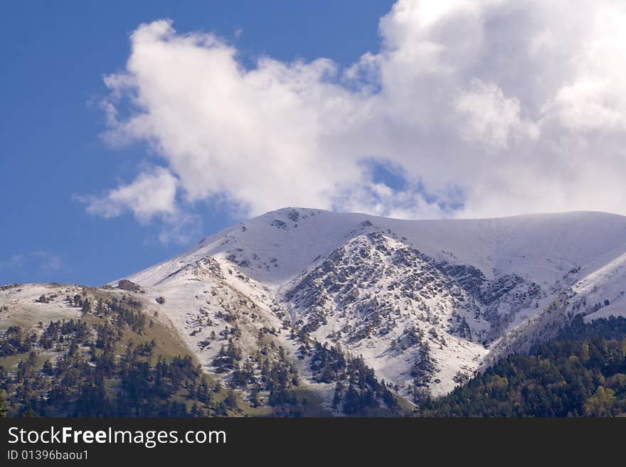 Magnificent mountain panorama with snow. Magnificent mountain panorama with snow