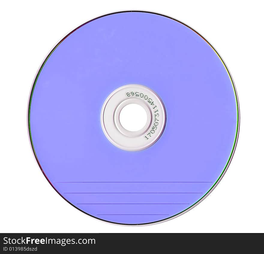 Blue compact disk isolated on White background