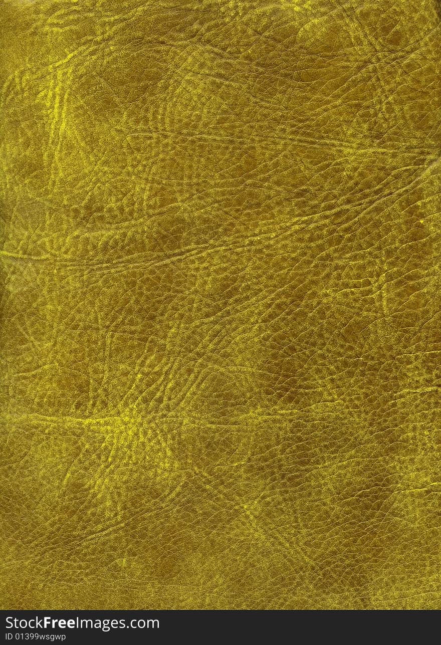 Natural yellow leather texture to background