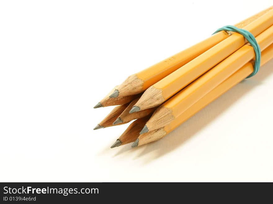 Pack of pencils on a white background