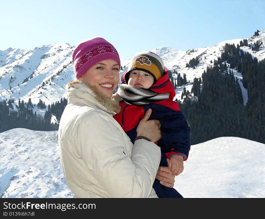 Happy mum and the son.