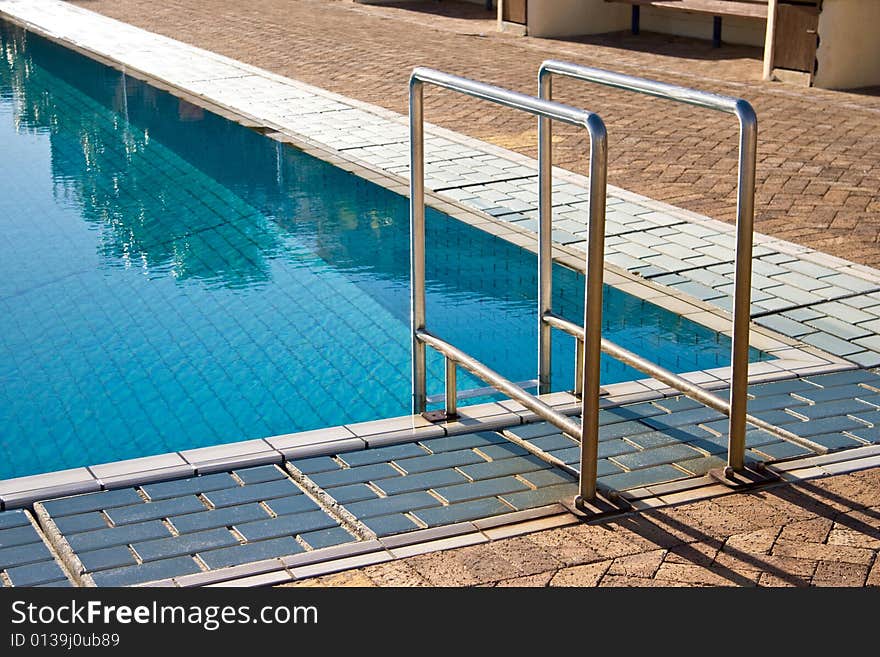 Calm public pool in the morning