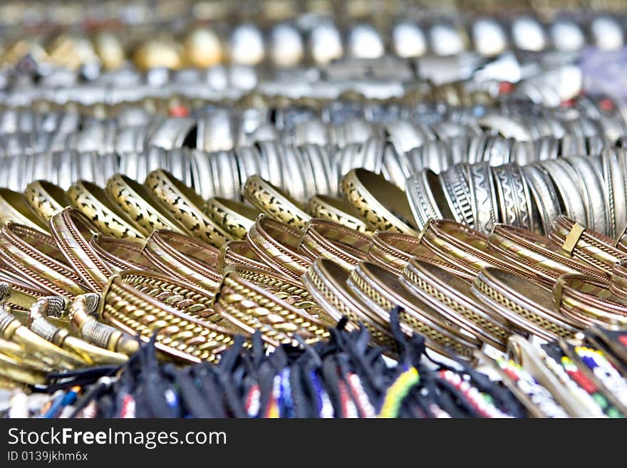 Metal Bangles For Sale At A Market