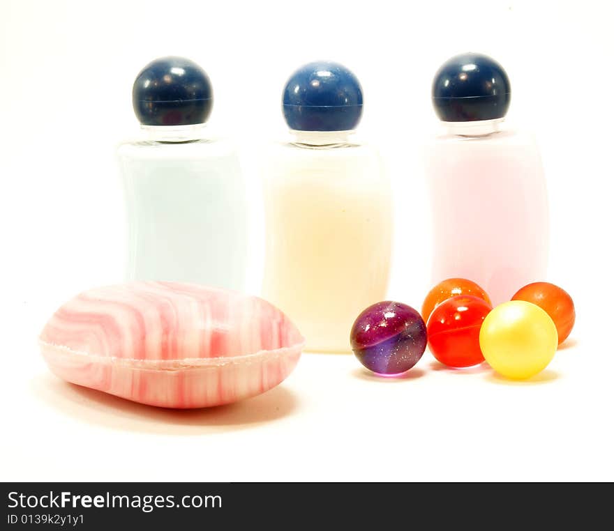 Accessoires in colorful shapes with soap. Accessoires in colorful shapes with soap