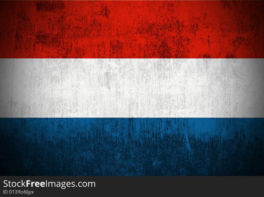 Weathered Flag Of Luxembourg, fabric textured. Weathered Flag Of Luxembourg, fabric textured