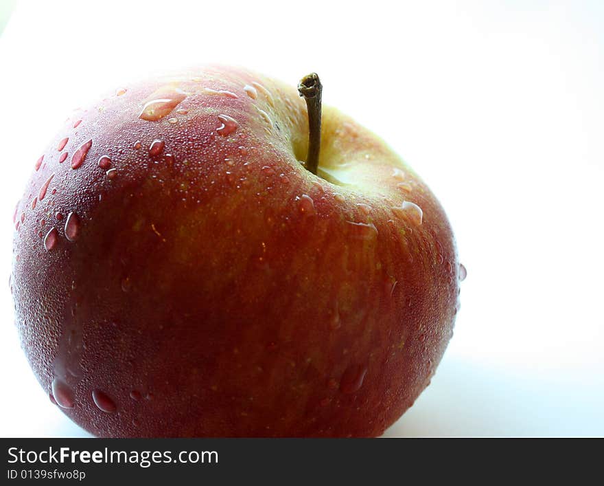 Apple With Water Drops