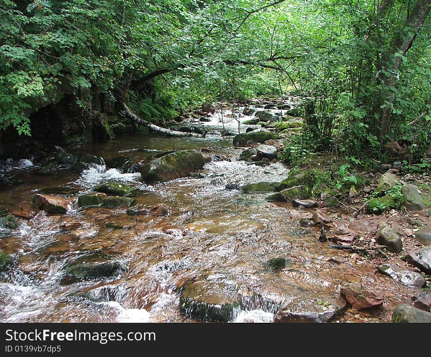 Fast river in Ural mountains. Fast river in Ural mountains