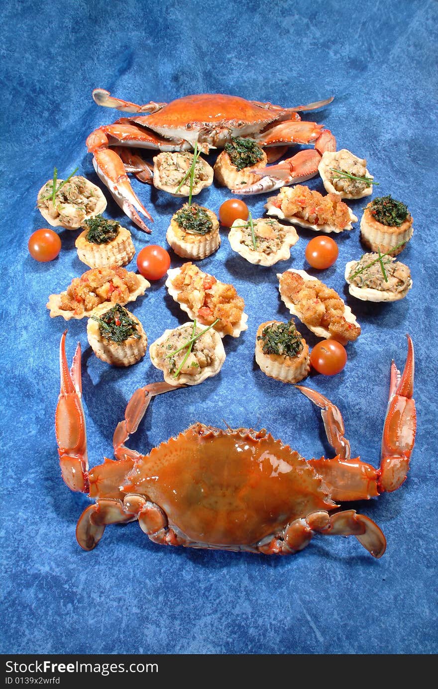 Finger food or canape whit crabs. Finger food or canape whit crabs