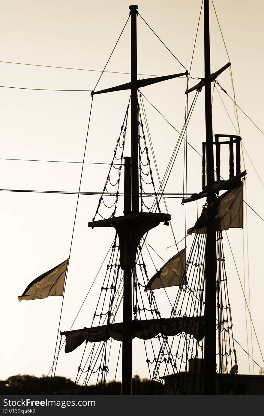 Ship foremast and cordage