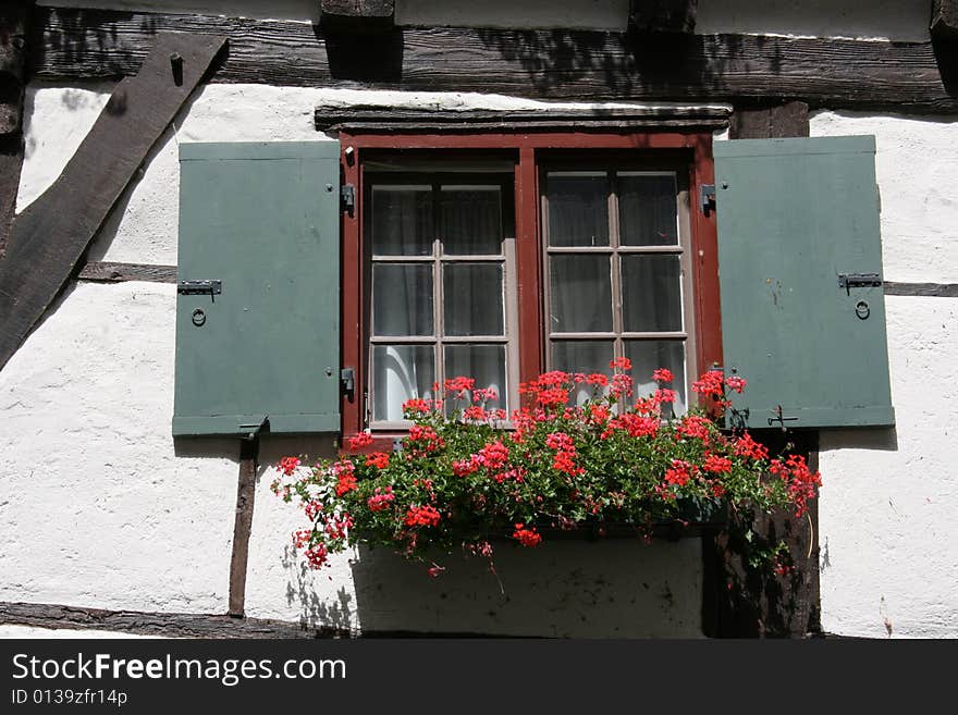 Beautiful old and crooked half-timbered house in Ulm, Germany. Beautiful old and crooked half-timbered house in Ulm, Germany.