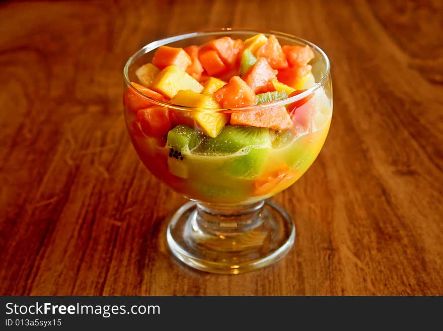 Mixed with various fruit dessert. Mixed with various fruit dessert