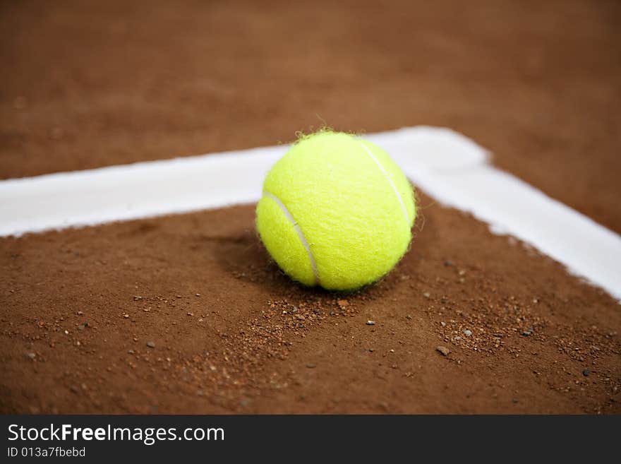 Tennis Ball And White Line