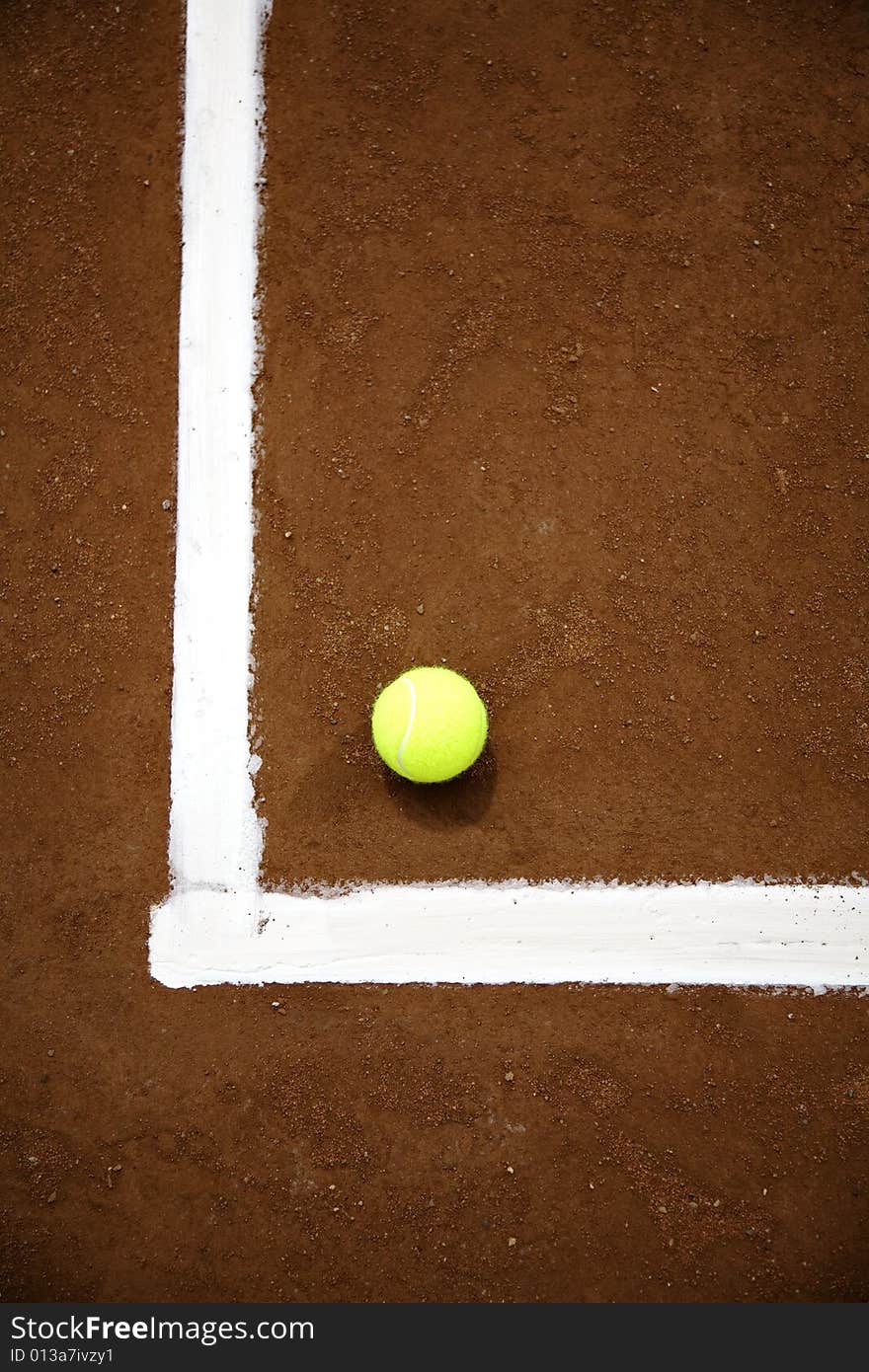 Tennis Ball And White Line