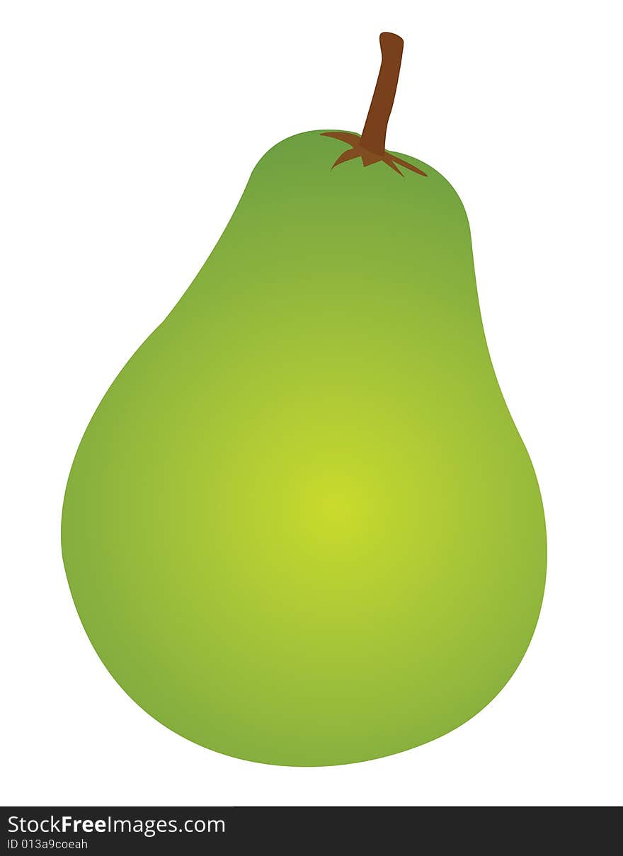 An illustration of a green pear. An illustration of a green pear