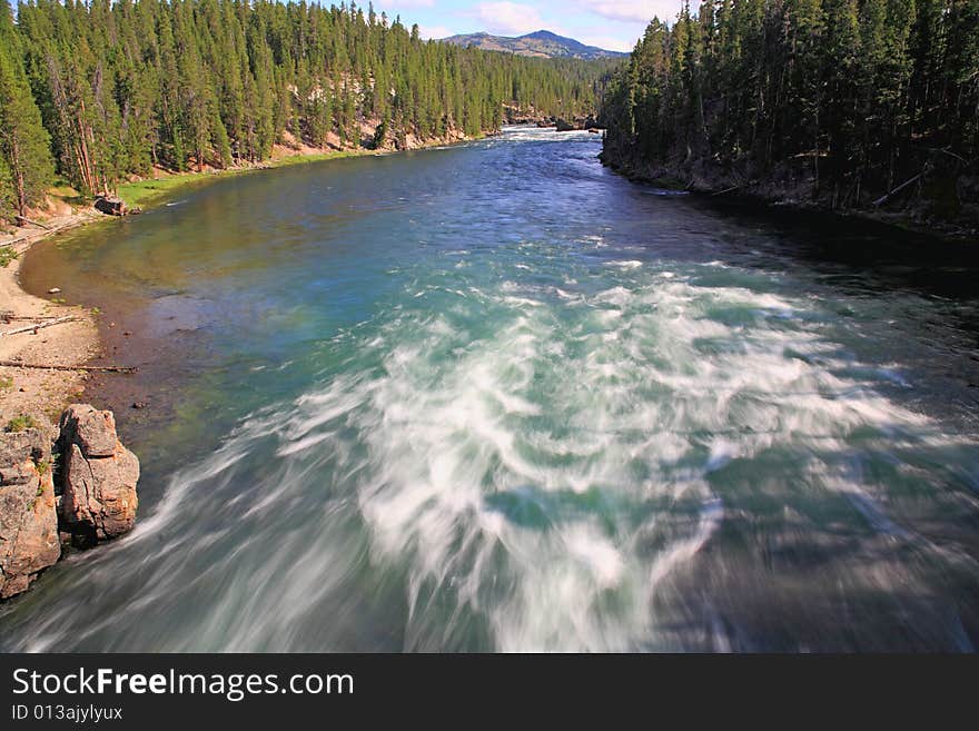 The Yellowstone River near Upper Falls at the Grand Canyon in the Yellowstone