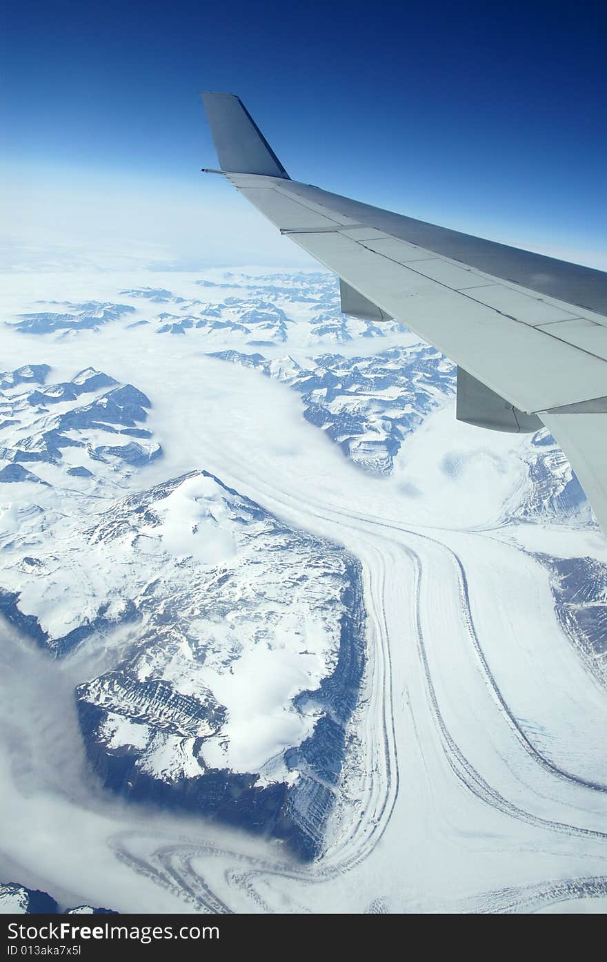 Greenland as seen from the sky. Greenland as seen from the sky