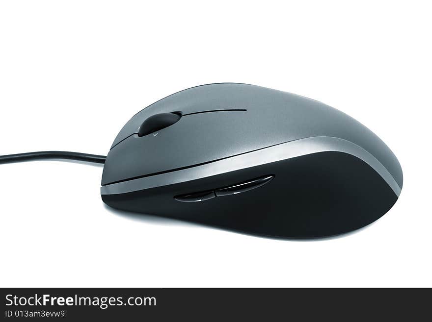 The mouse with a wheel on a white background