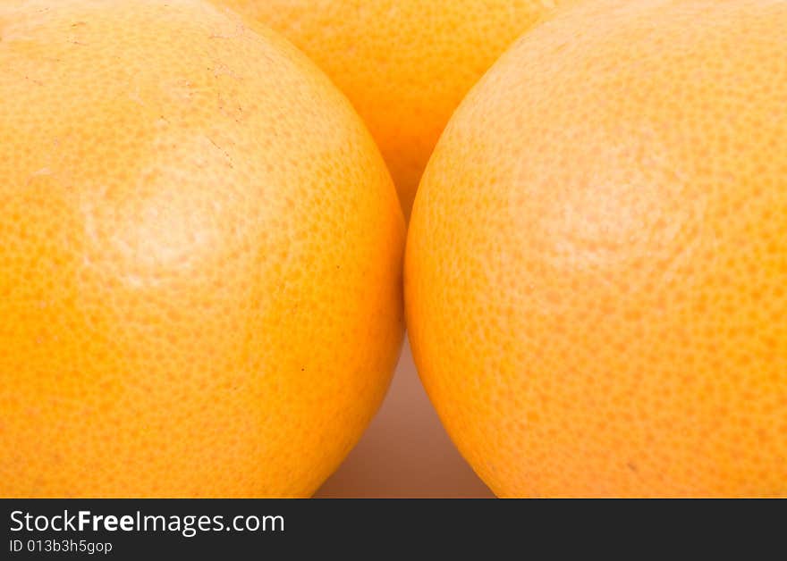 Abstract fresh oranges isolated on white background