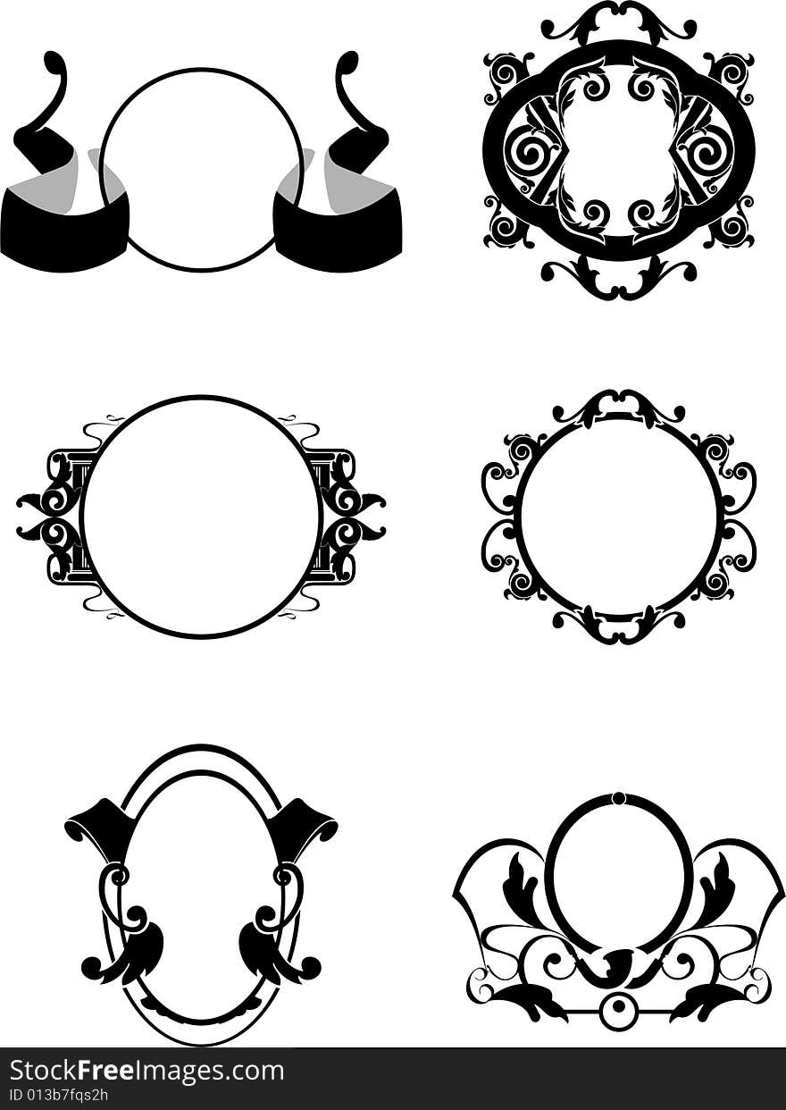 Vector illustration of retro frames and decorative patterns. Vector illustration of retro frames and decorative patterns