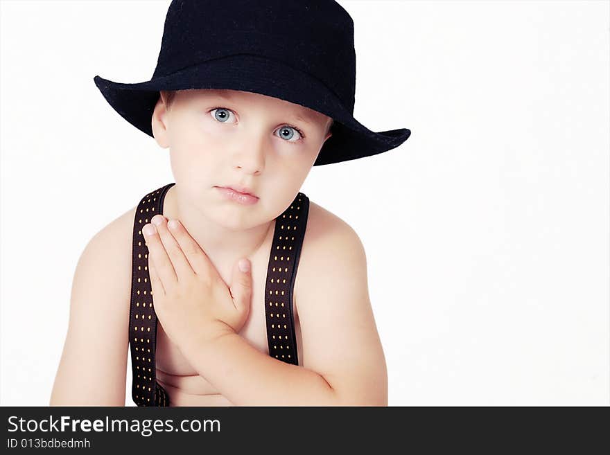 Portrait of little boy with blue eyes