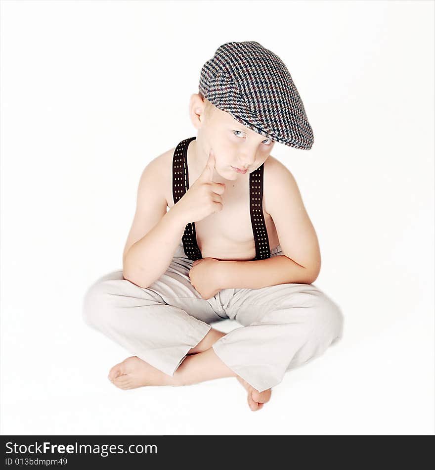 Portrait of little boy with blue eyes