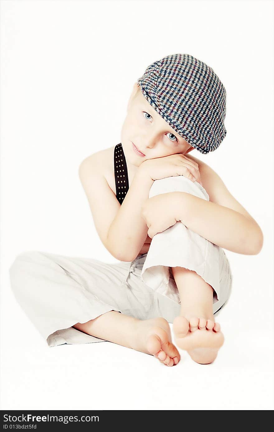 Portrait of little boy with blue eyes