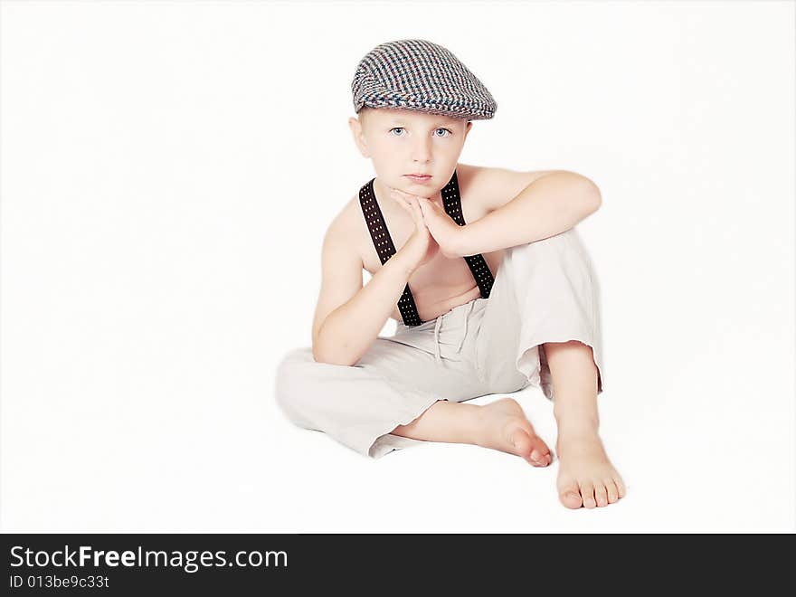 Portrait of little boy with blue eyes