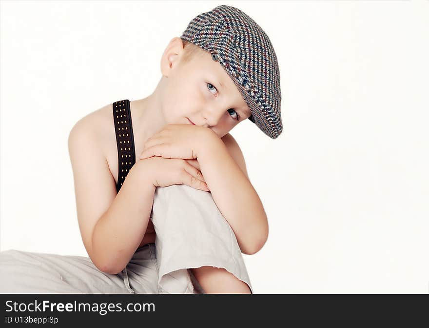 Portrait of little boy with blue eyes