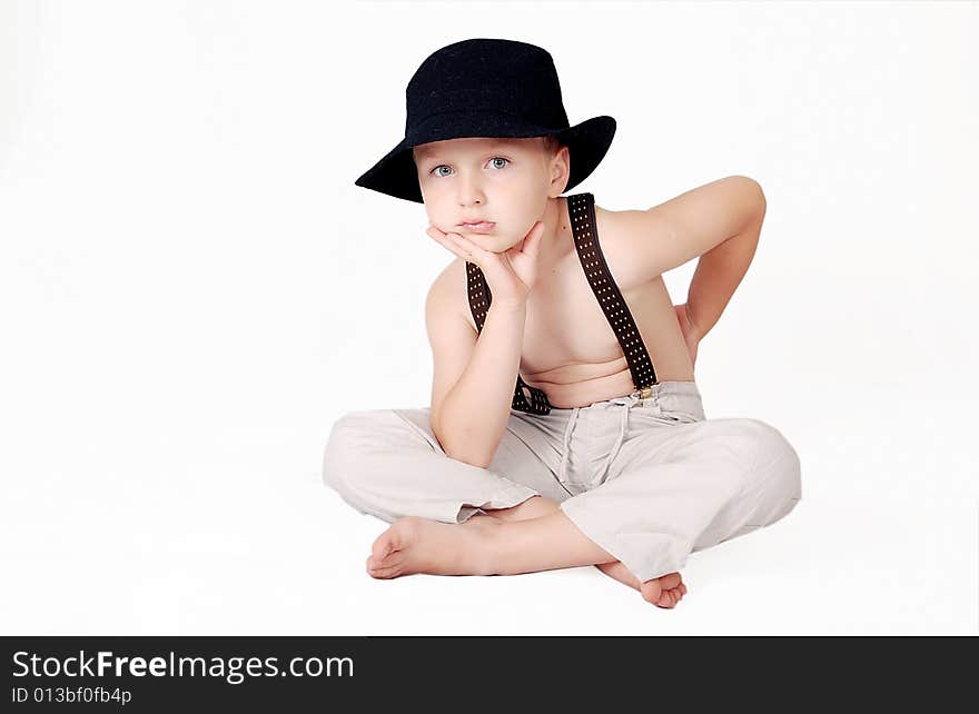 Portrait of little boy with blue eyes