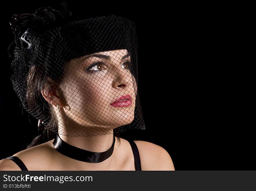 Brunette With Net Hat