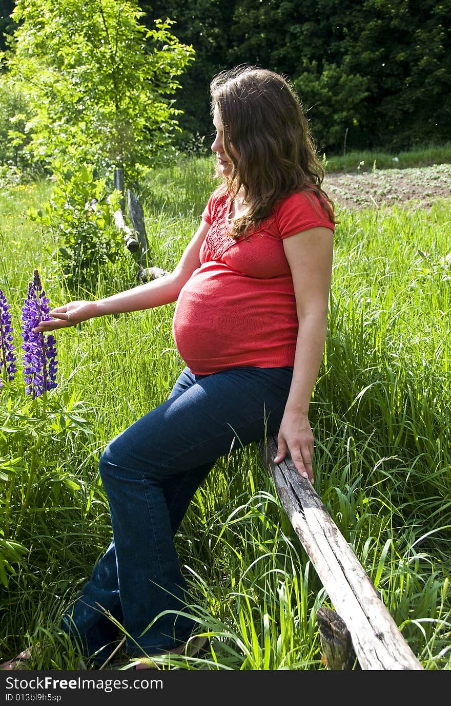 The pregnant woman on the ninth month