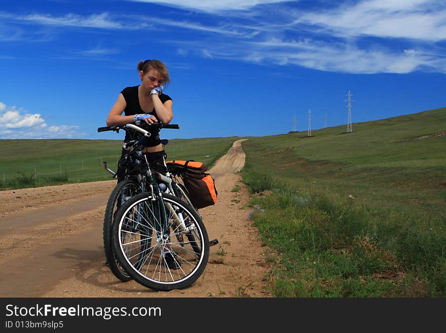 Country road in the Steppe. Country road in the Steppe