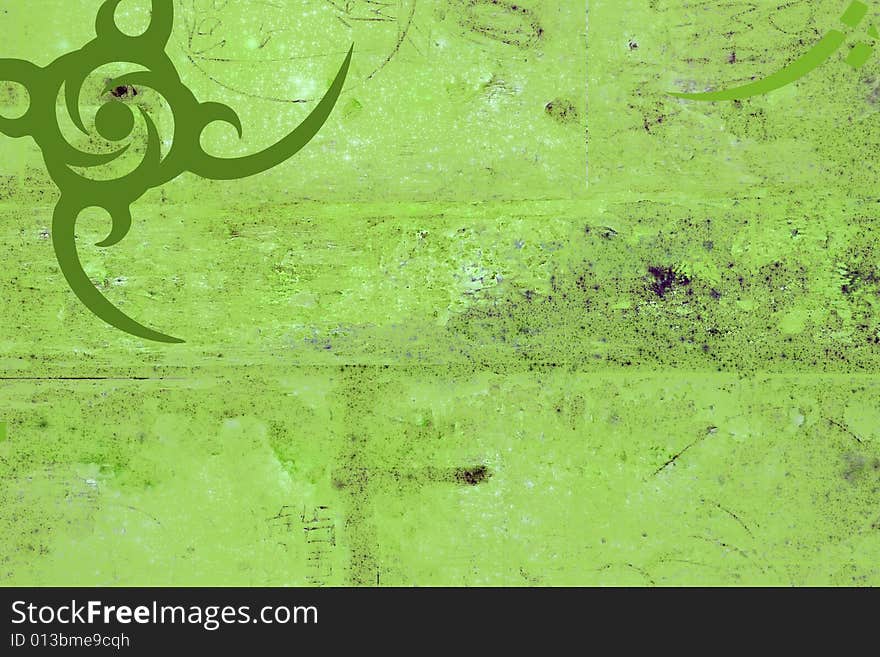 Textured old grungy business card desing on green. Textured old grungy business card desing on green