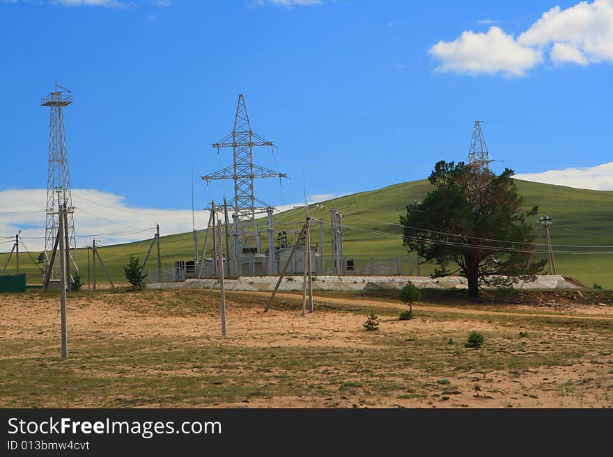 Electric station on the island