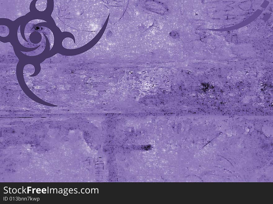 Textured old grungy business card desing on violet. Textured old grungy business card desing on violet