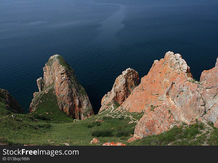 Beautiful mountains on baikal lake