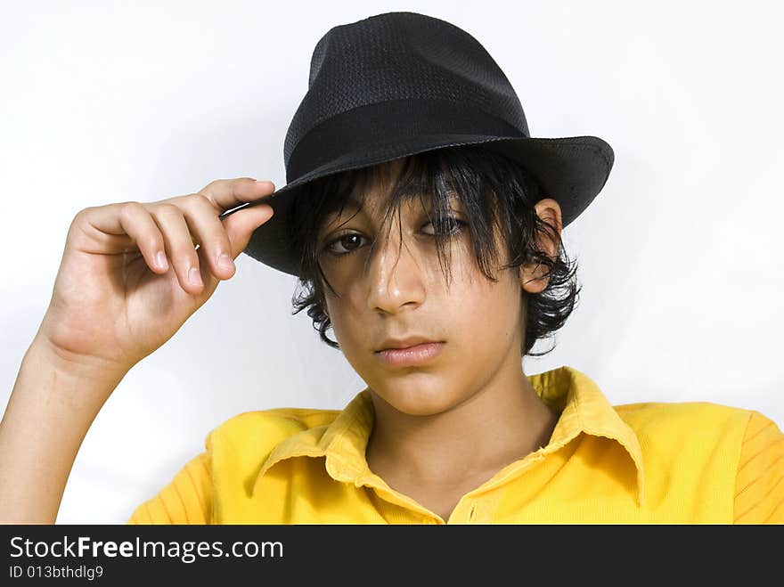 Boy with black hat