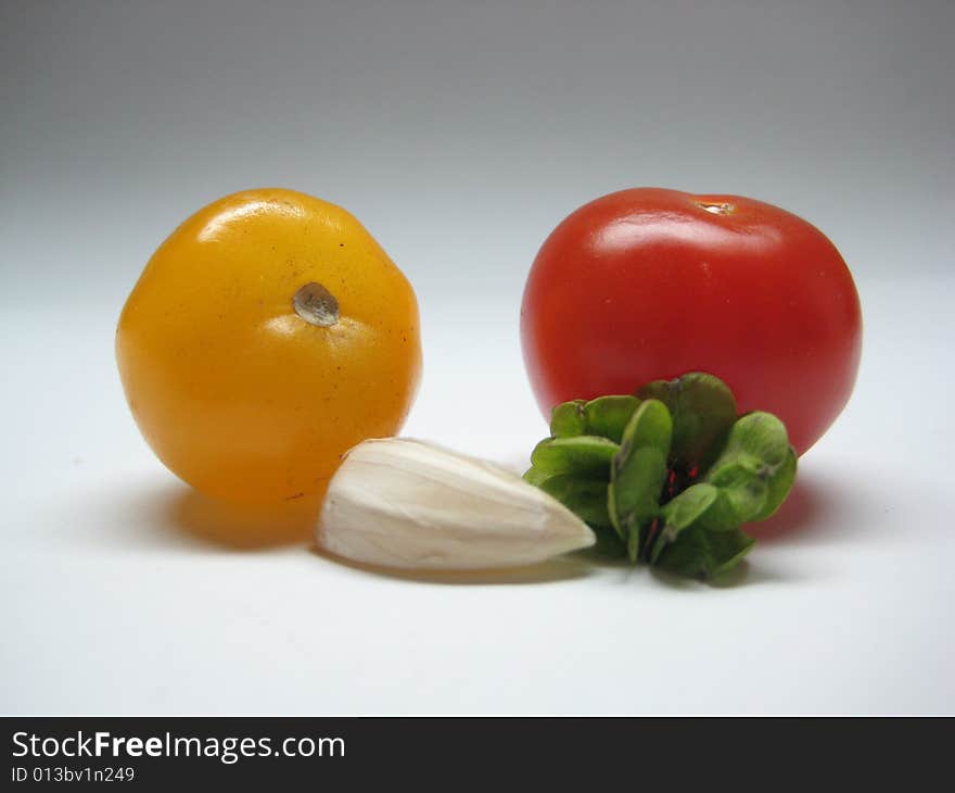 Vegetables on a white background