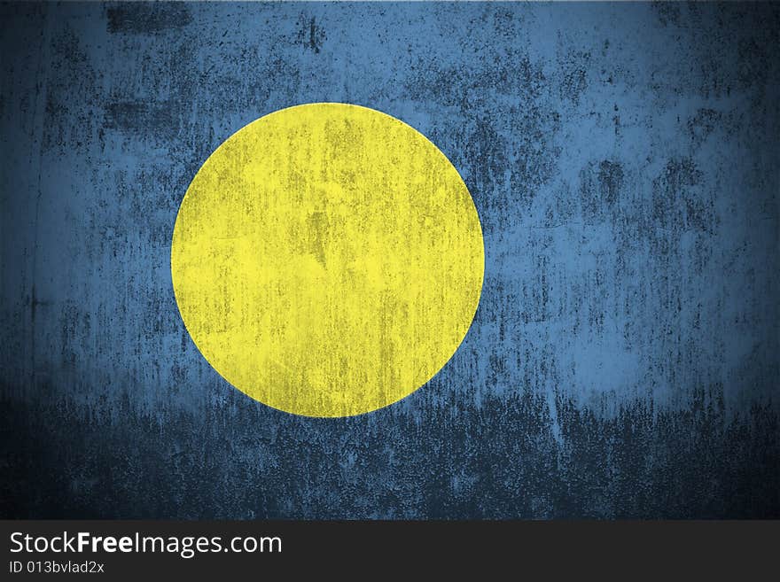 Grunge Flag Of Palau