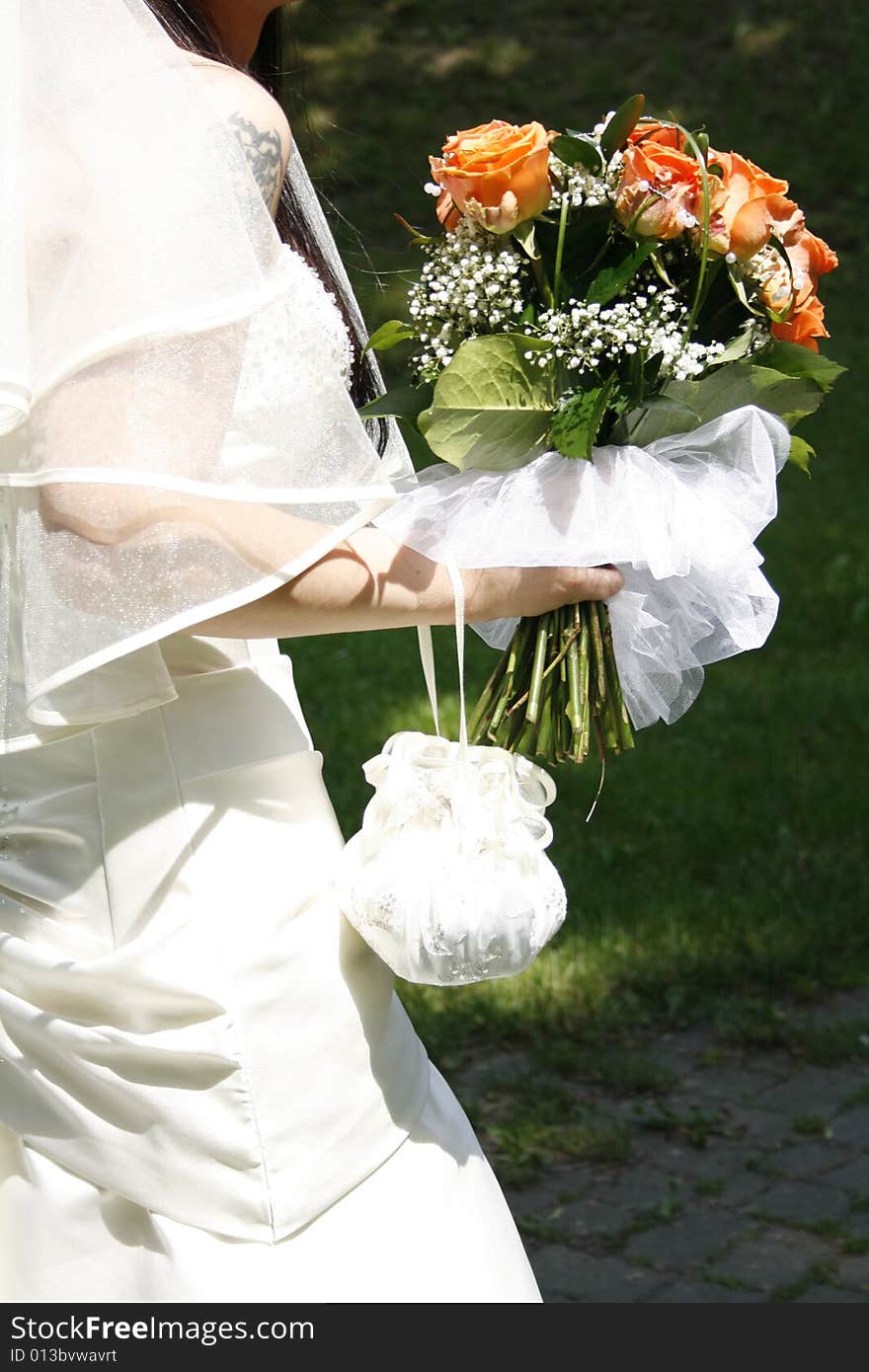 Very romantic wedding background with the flowers